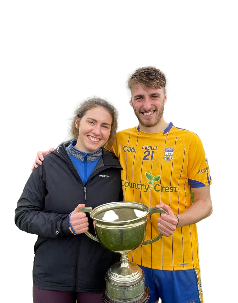 Man O'War GFC Championship Winning Captains - Dearbhla Sheridan and Sean Hussey.